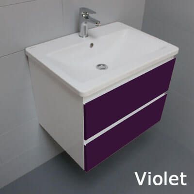 meuble salle de bain violet