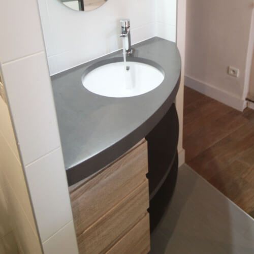 Meubles de salle de bain béton ciré atlantic bain Meuble sous lavabo a poser mesures
