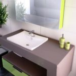 Meuble de salle de bain collection Béton Ciré Mercure à 1 vasque