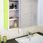 Meuble de salle de bain collection Béton ciré Mercure miroir avec rangement Atlantic Bain