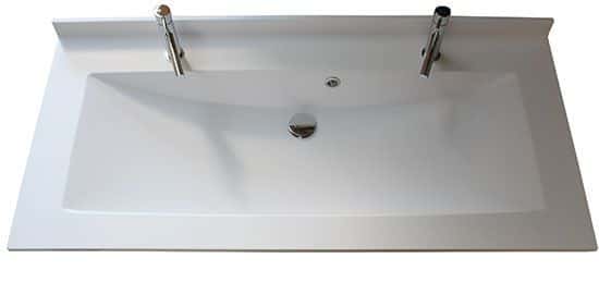 Une Grande Vasque de 1 m et Deux Robinets ! - Atlantic Bain