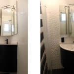 meuble angle salle bain noir blanc