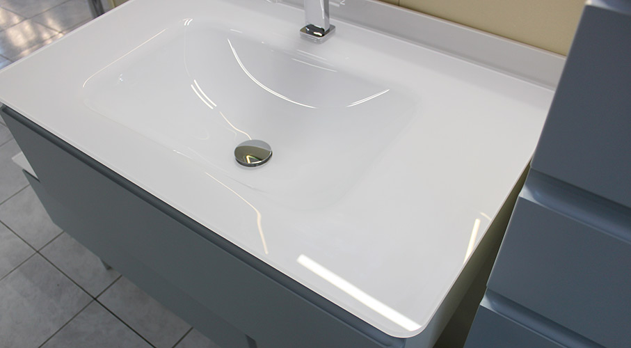 lavabo verre sur mesure blanc
