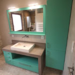ensemble meuble rangement sdb vert
