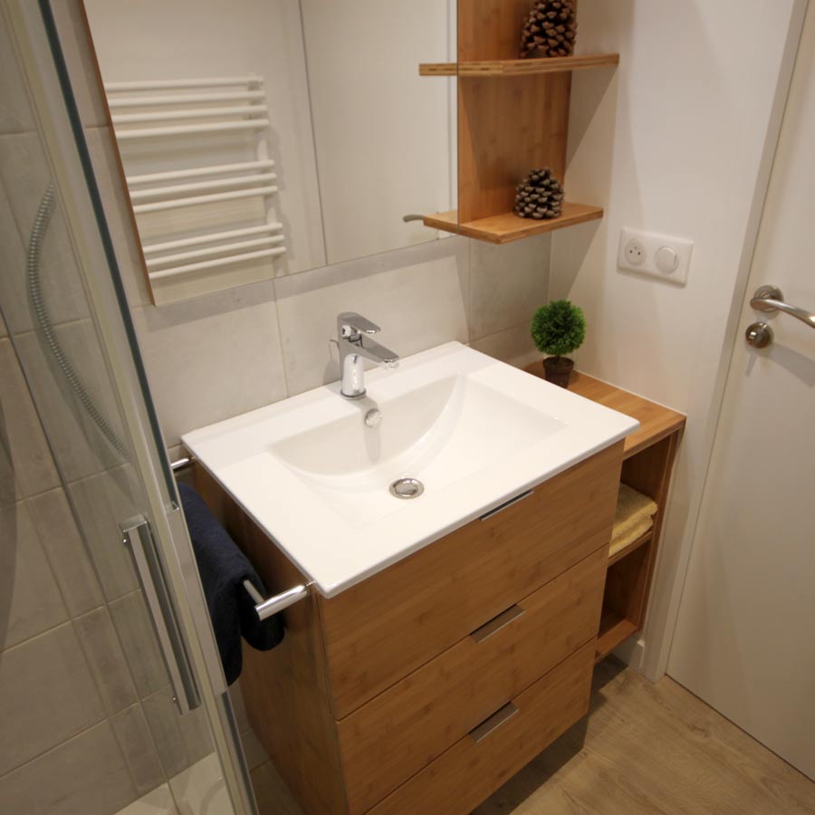Bambou 60 Solution agencement petite salle de bains bambou