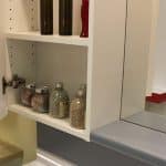 rangement armoire miroir tablette