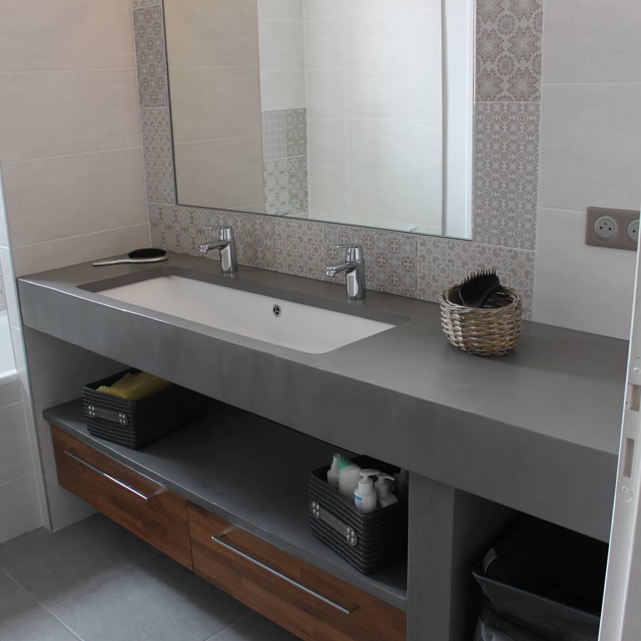 Orion Photo meuble en béton ciré pour salle de bains Atlantic Bain Orion Photo meuble en béton ciré pour salle de bains Atlantic Bain