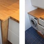 Plan en bambou avec décrochement pour lave-linge
