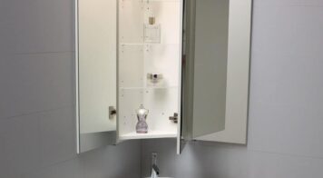 armoire angle miroir salle bain