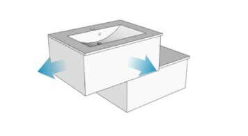 Meubles décalés sur mesure salle de bain