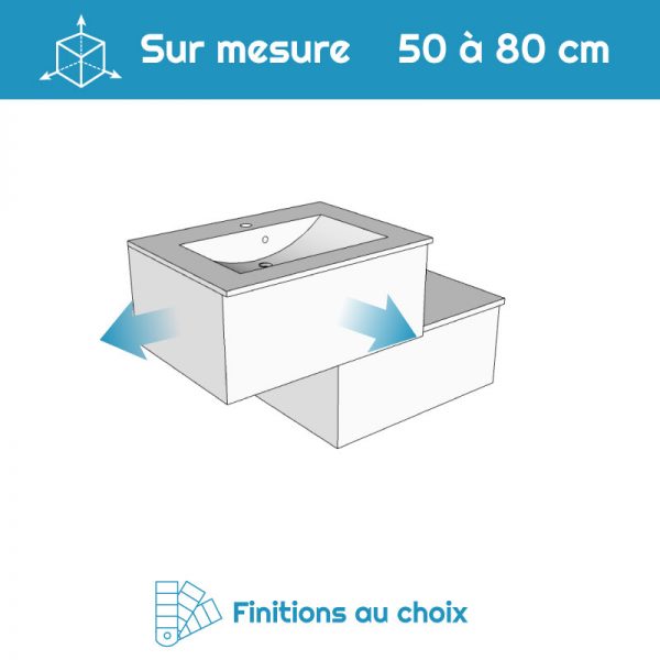 Meubles décalés sur mesure salle de bain