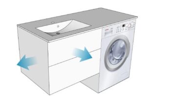 Meuble sur mesure salle de bain avec lave-linge 115 à 145 cm