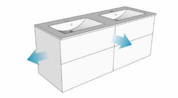 Meuble salle de bain sur mesure 120 à 160 cm finitions au choix
