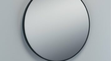 Miroir rond salle de bain entourage noir