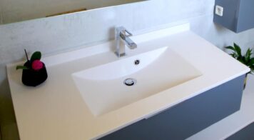 Plan salle de bain sur mesure en résine