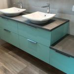 Meuble vert pale turquoise pour salle de bain design