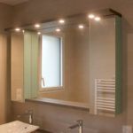 Armoire de toilette miroir, tablette et bandeau lumineu