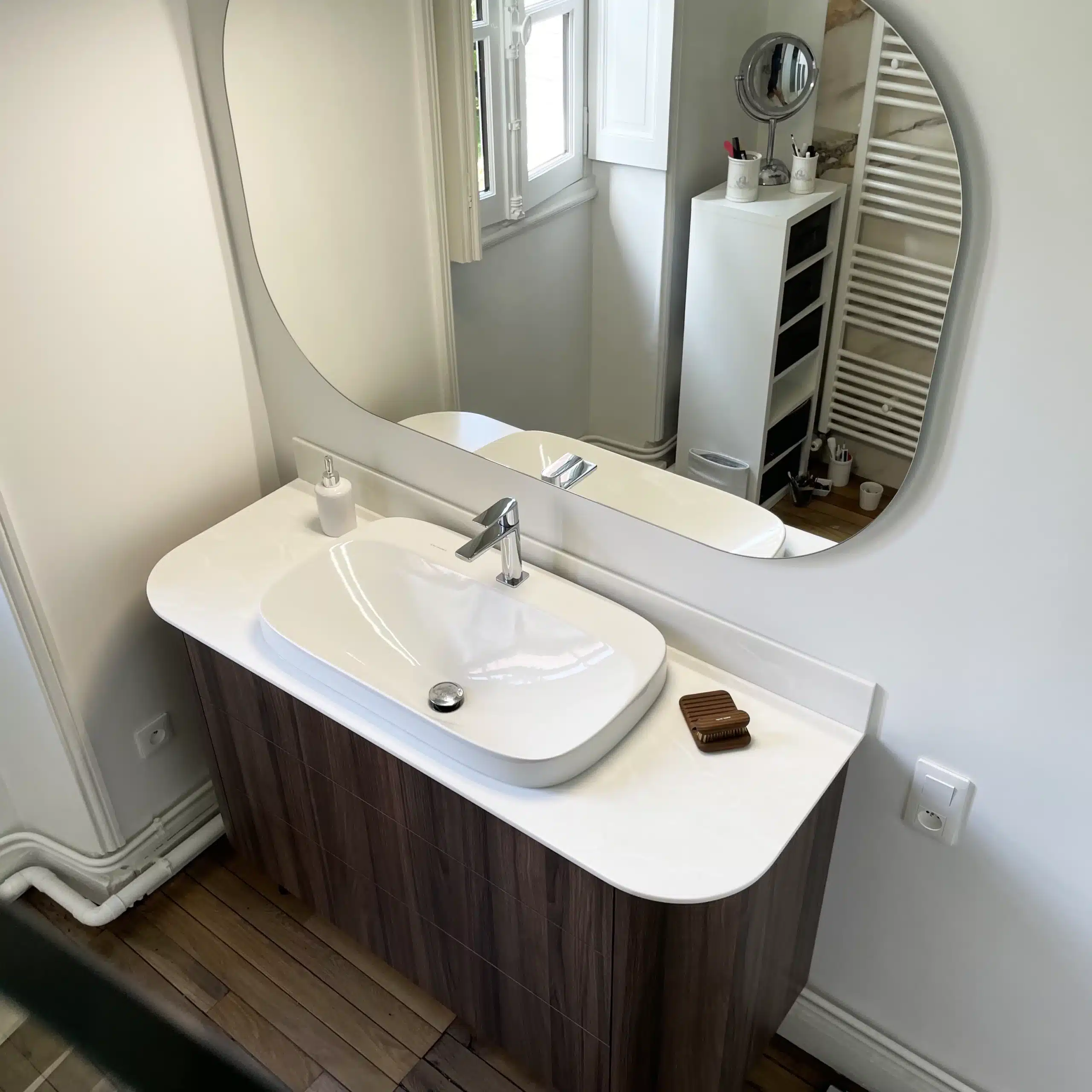 Plan vasque bois de noyer noir