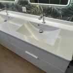 plan toilette solid surface 2 vasque moulées